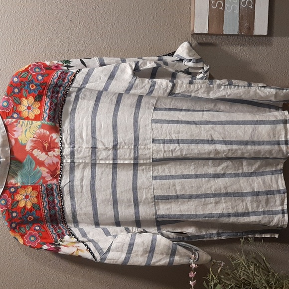 John Mark 100% Linen Tunic Top Size Small - Picture 2 of 12